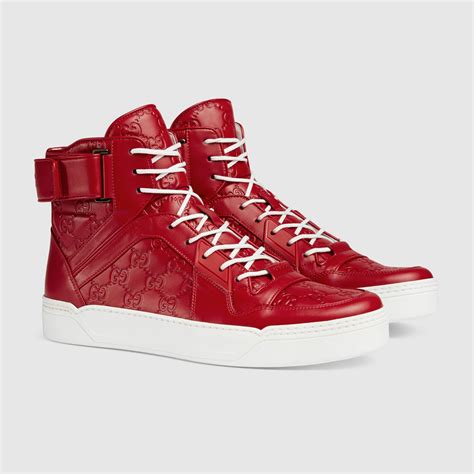 gucci high top sneaker with strap|high top gucci sneakers men.